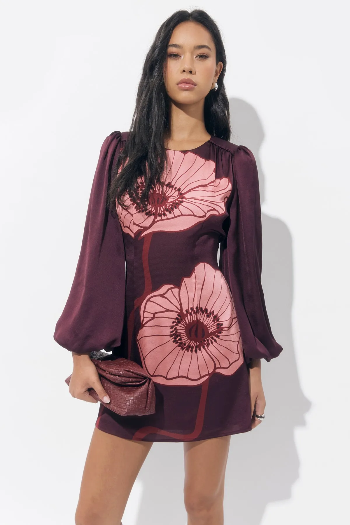 Juno Bubble Sleeve Poppy Mini Dress sold by Adelyn Rae product image thumbnail 3