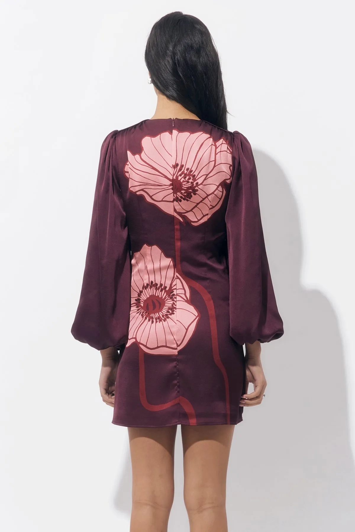 Juno Bubble Sleeve Poppy Mini Dress sold by Adelyn Rae product image thumbnail 4