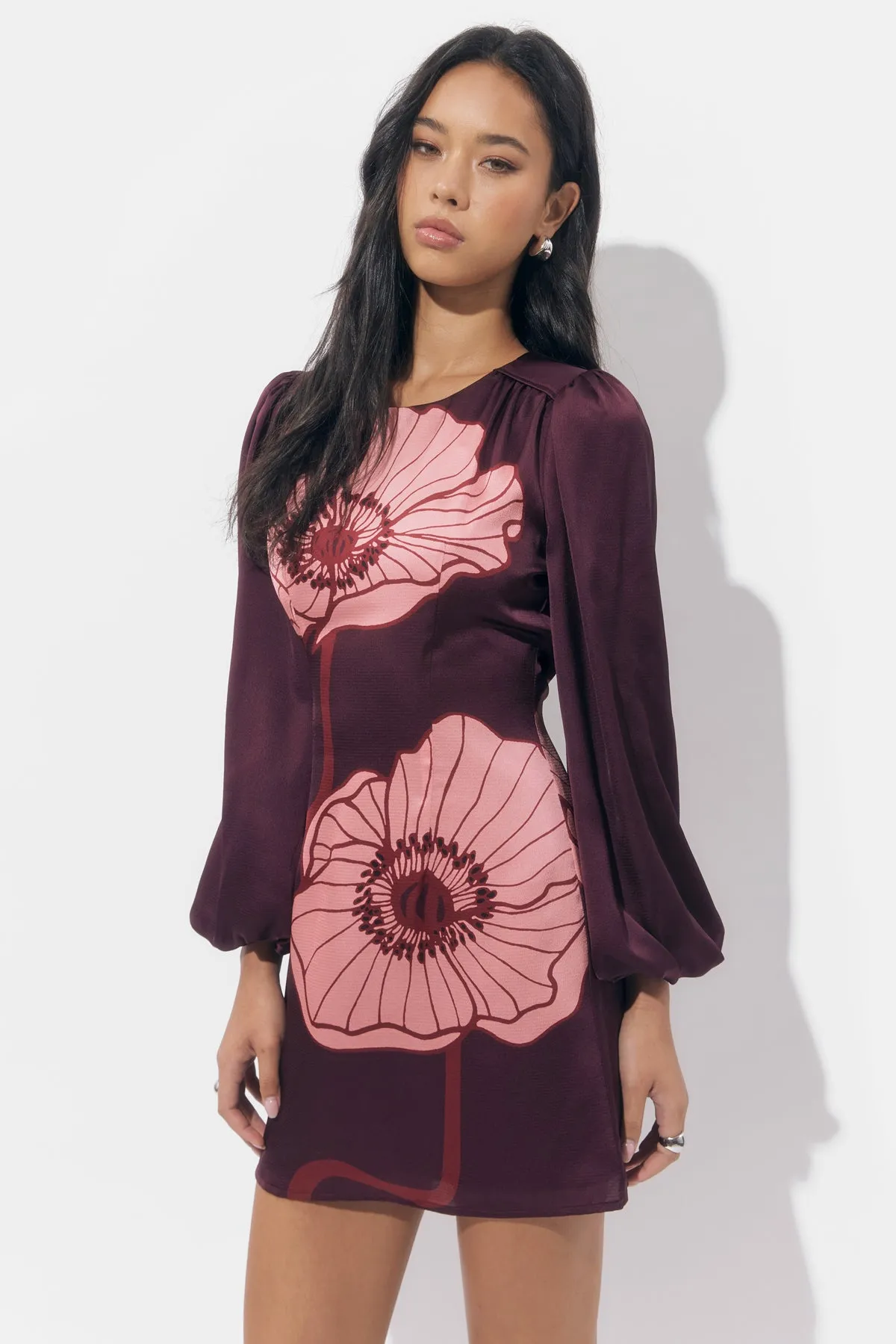 Juno Bubble Sleeve Poppy Mini Dress sold by Adelyn Rae product image thumbnail 2