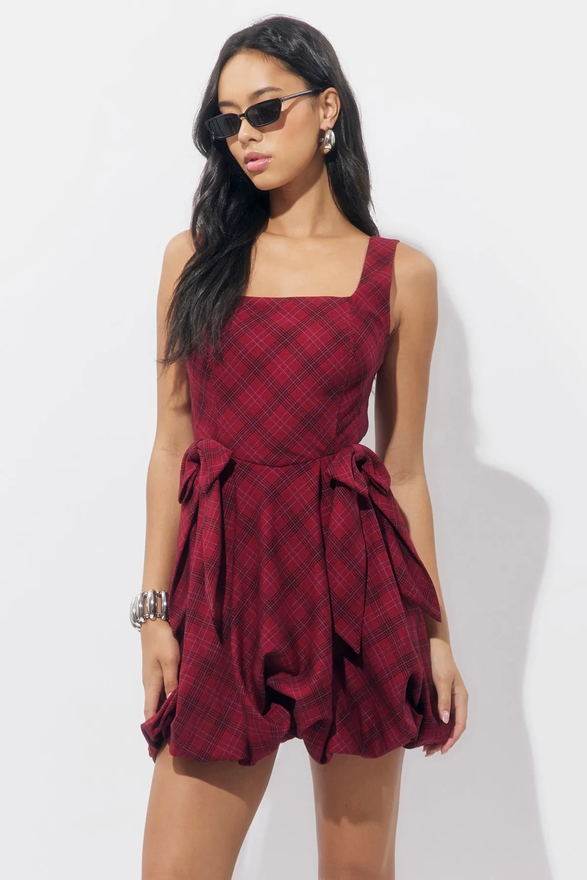 Ranata Plaid Bubble Mini Dress sold by Adelyn Rae product image thumbnail 4
