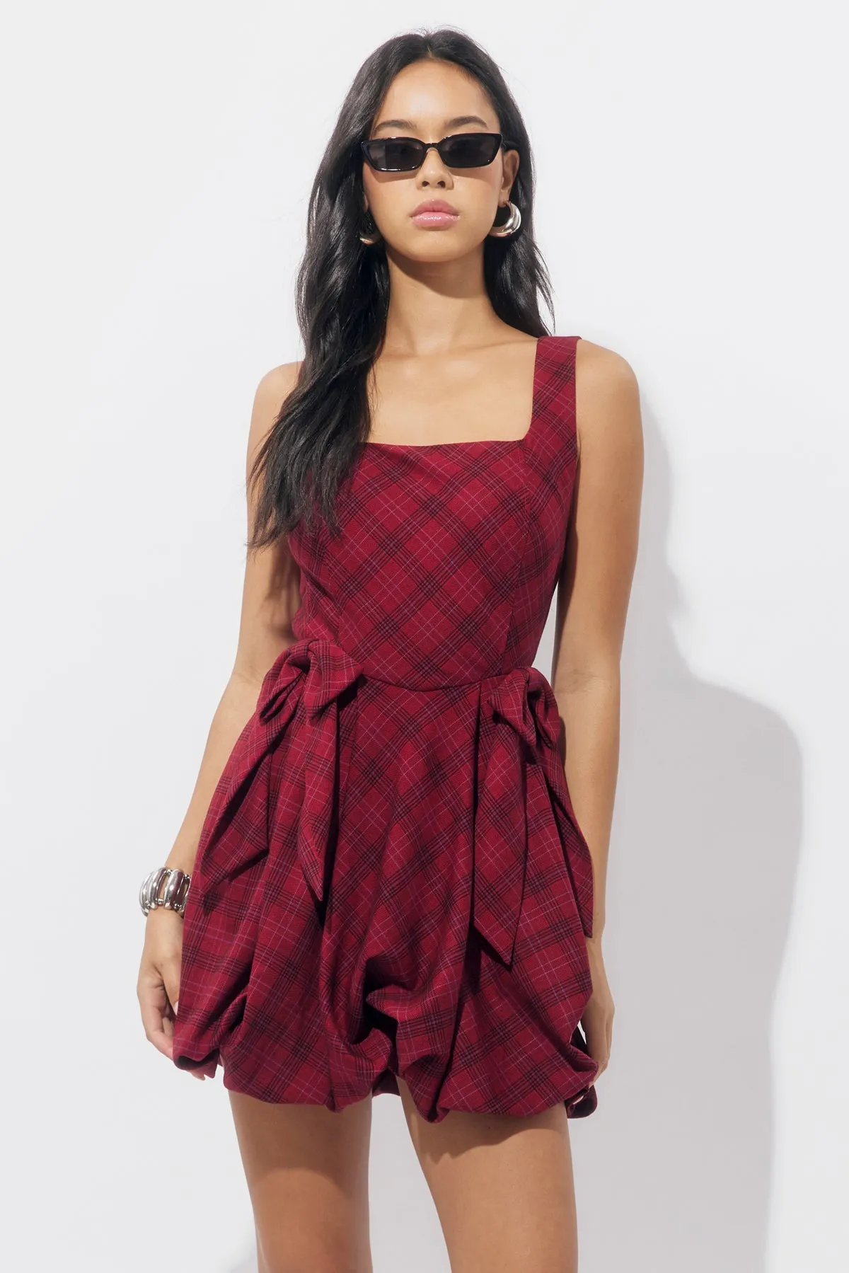 Ranata Plaid Bubble Mini Dress sold by Adelyn Rae