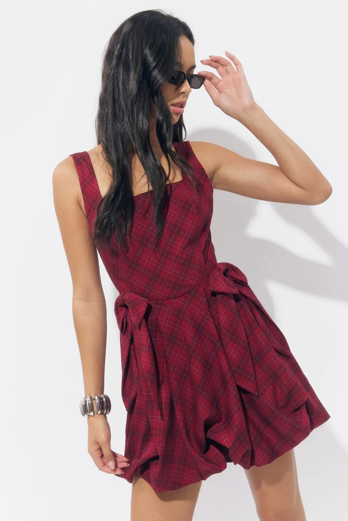 Ranata Plaid Bubble Mini Dress sold by Adelyn Rae product image thumbnail 2