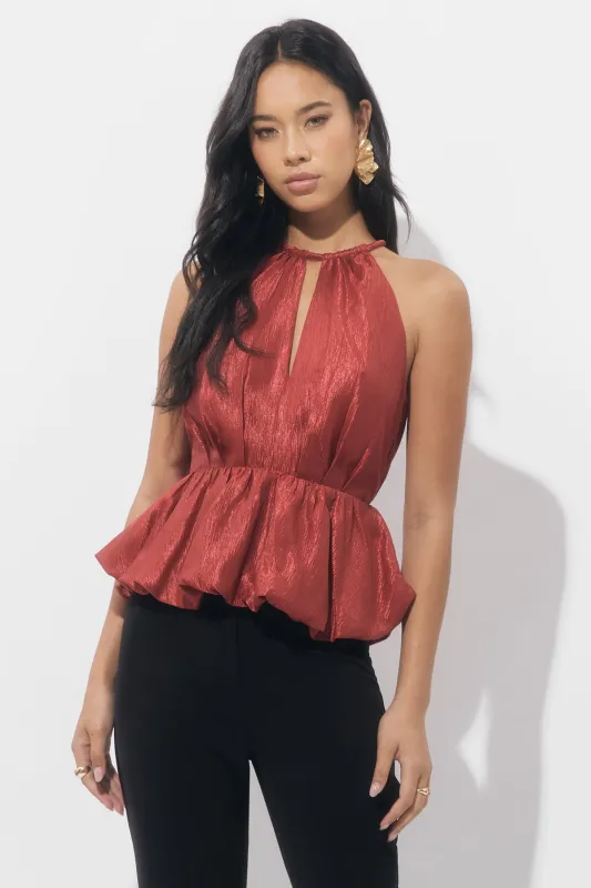 Lidia Textured Bubble Halter Top sold by Adelyn Rae