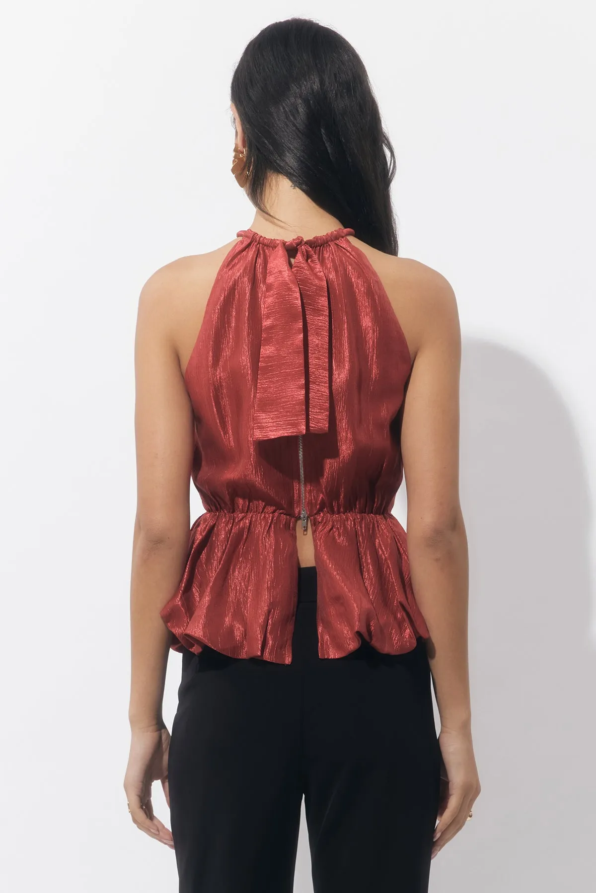 Lidia Textured Bubble Halter Top sold by Adelyn Rae product image thumbnail 5