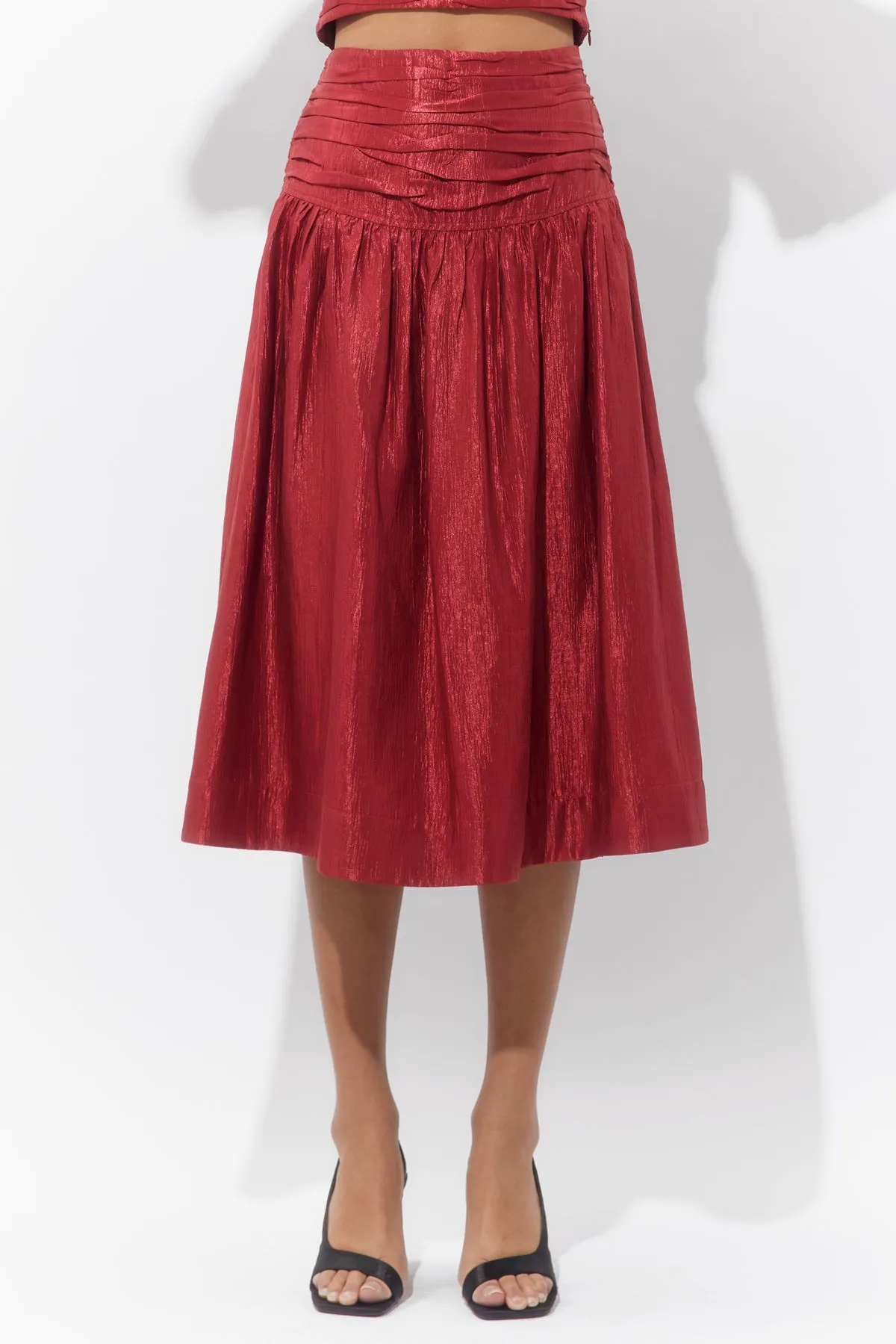 Lidia Textured Midi Skirt sold by Adelyn Rae