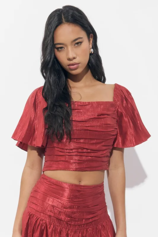 Mani Textured Short Sleeve Blouse sold by Adelyn Rae