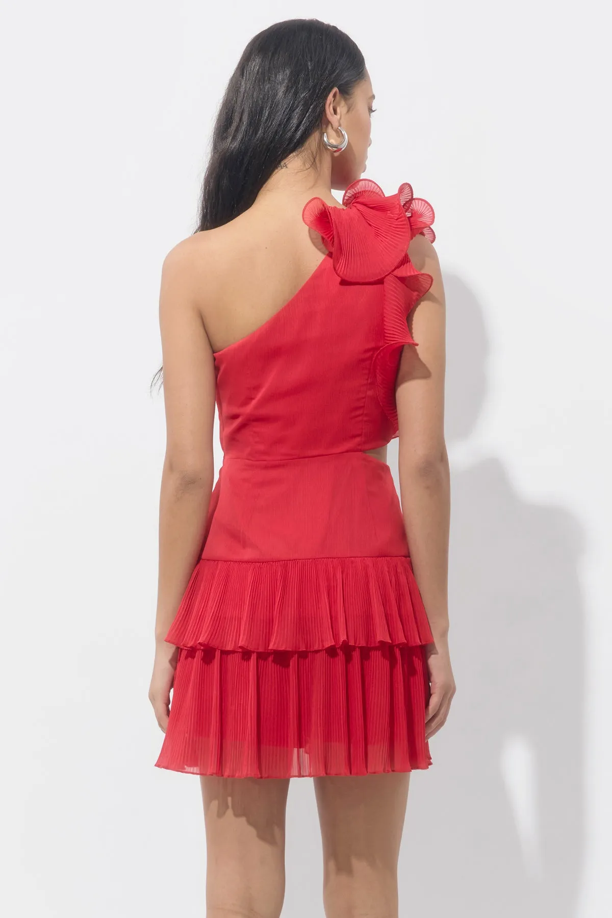Bianca One Shoulder Pleated Dress With Cut Out sold by Adelyn Rae product image thumbnail 2