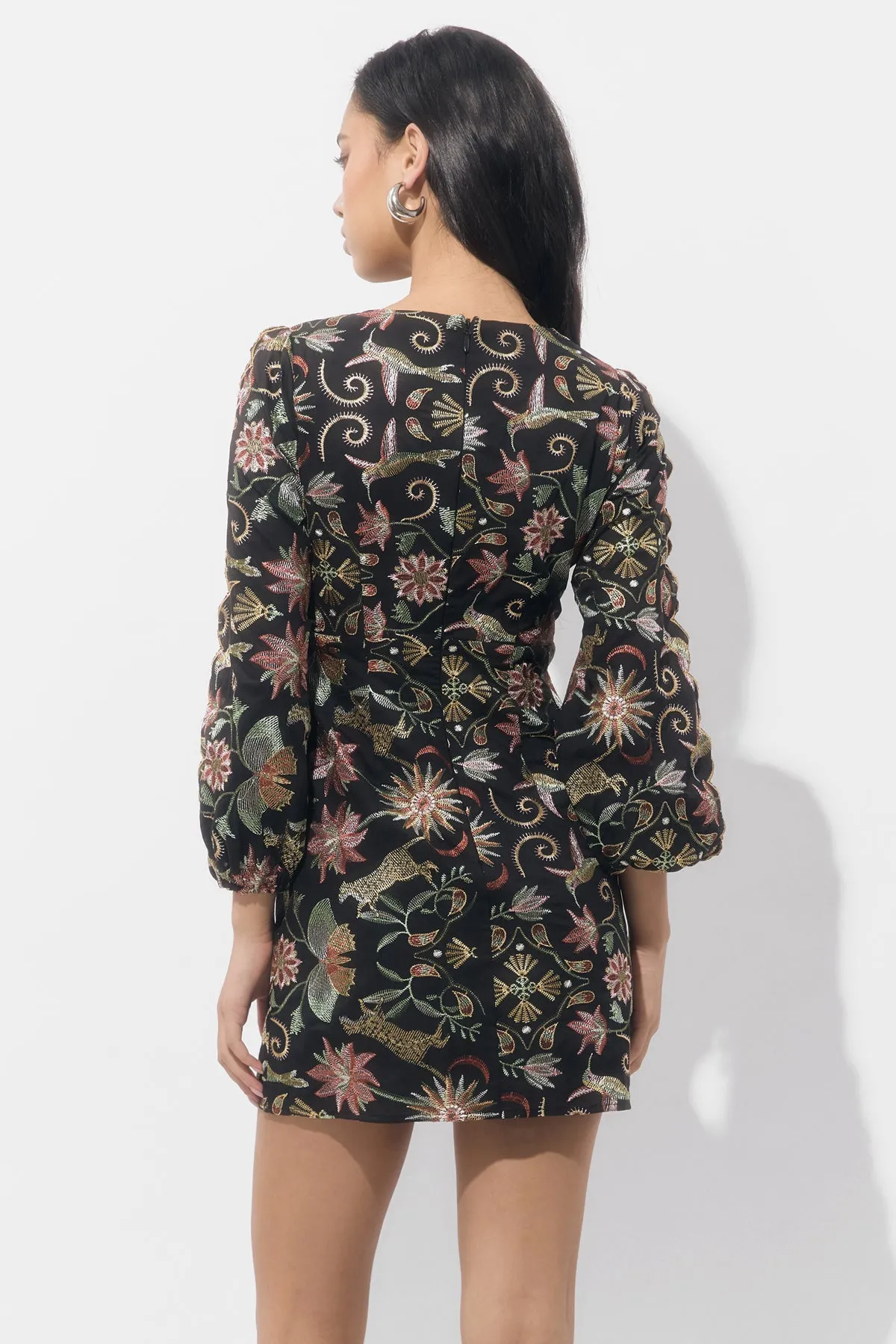 Juno Scallop Sleeve Embroidery Mini Dress sold by Adelyn Rae product image thumbnail 2