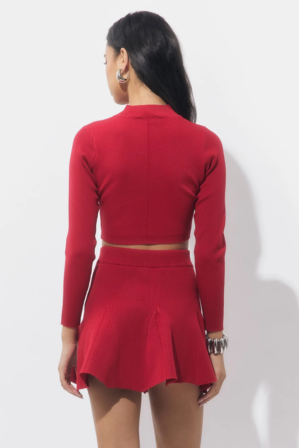 Eleanor Godets Rib Knit Mini Skirt sold by Adelyn Rae product image thumbnail 4