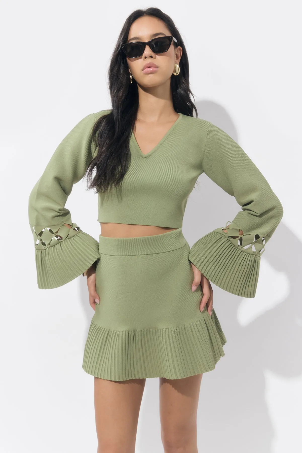 Heidi Bell Sleeve Cut Out Knit Top sold by Adelyn Rae product image thumbnail 4