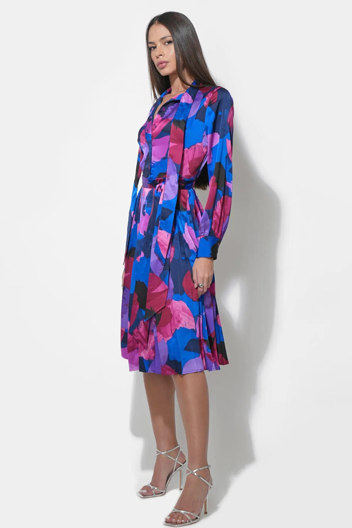 Guinevere Button Up Pleated Midi Dress sold by Adelyn Rae product image thumbnail 3