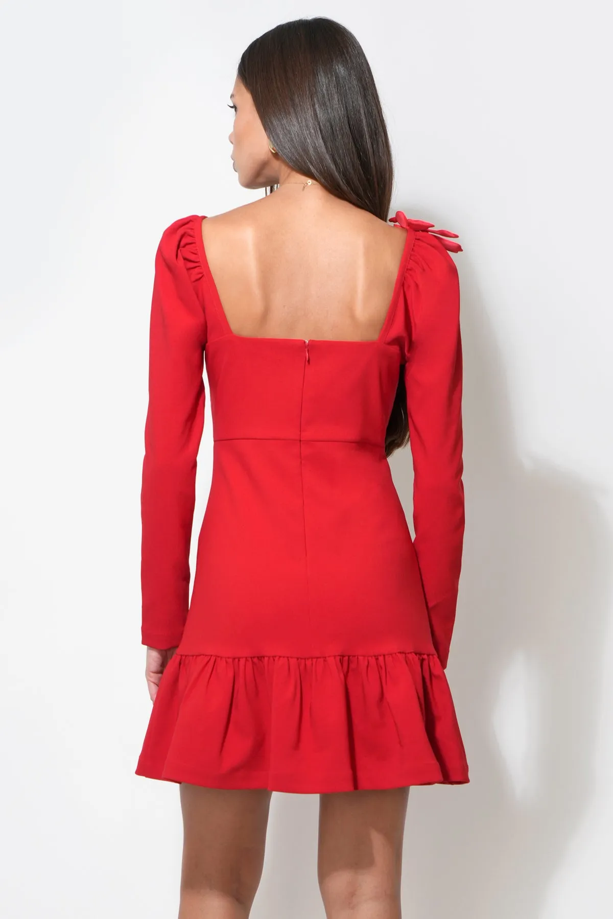 Gabriella 3D Flower Long Sleeve Mini Dress sold by Adelyn Rae product image thumbnail 2