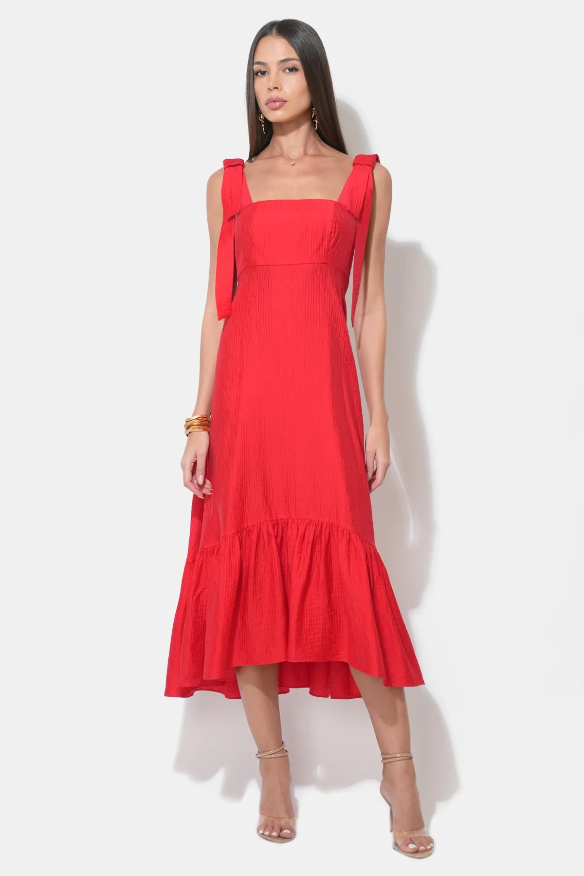 Ingrid Bow Strap Midi Dress sold by Adelyn Rae product image thumbnail 4