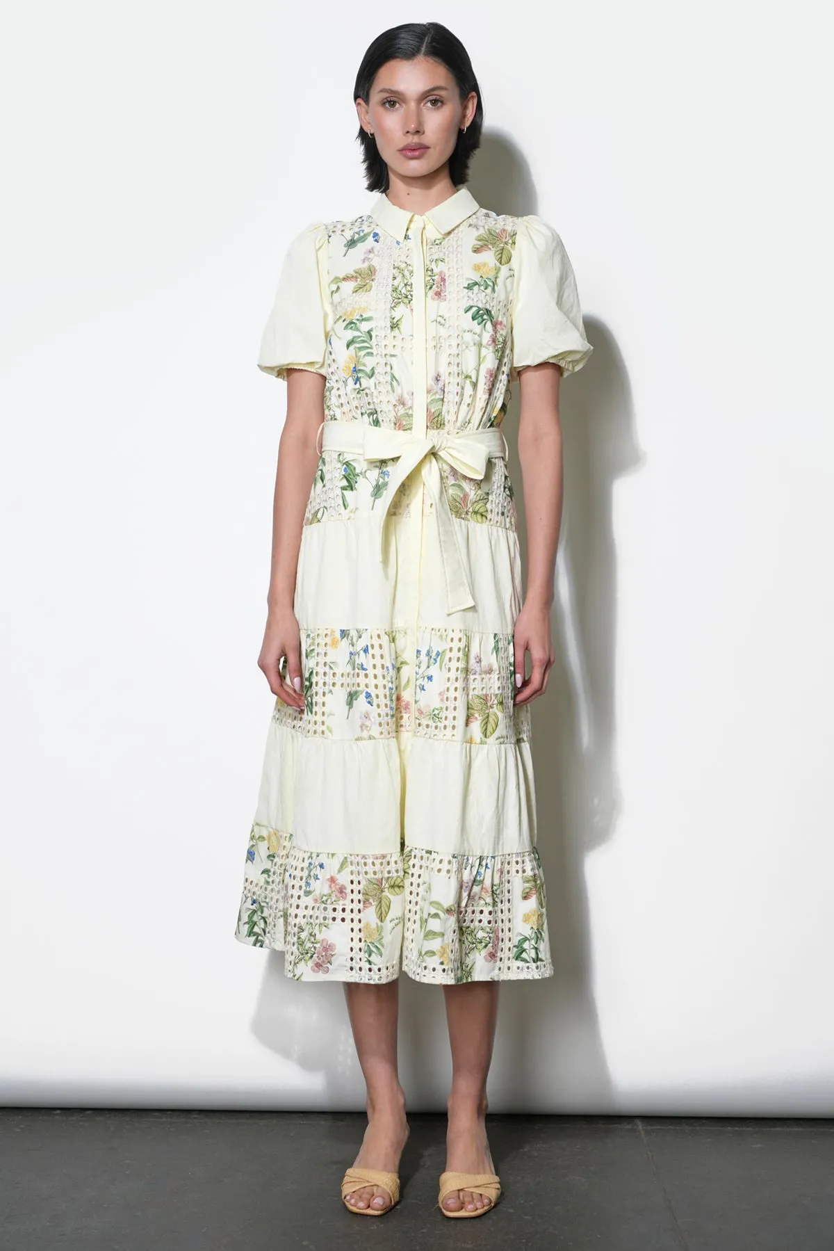 Octavia Embroidery Eyelet Tiered Midi Dress sold by Adelyn Rae product image thumbnail 4