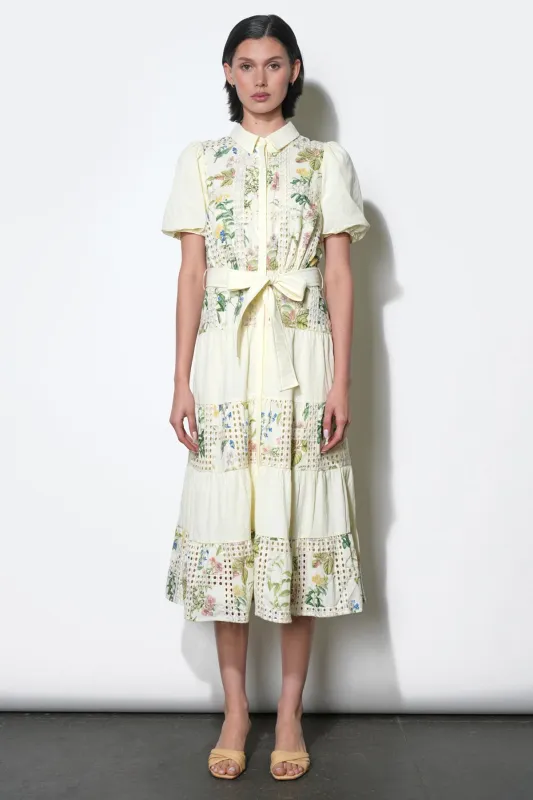 Octavia Embroidery Eyelet Tiered Midi Dress sold by Adelyn Rae