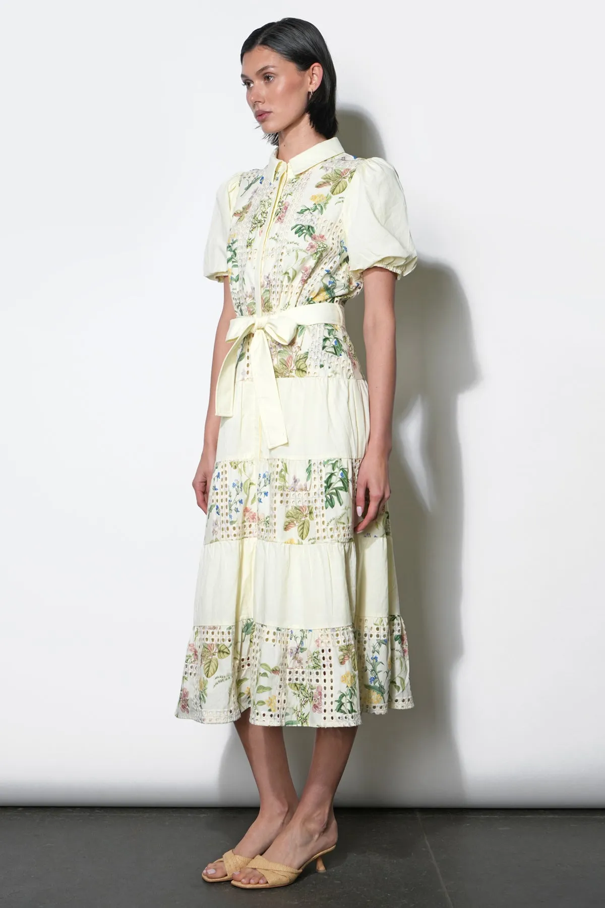Octavia Embroidery Eyelet Tiered Midi Dress sold by Adelyn Rae product image thumbnail 2