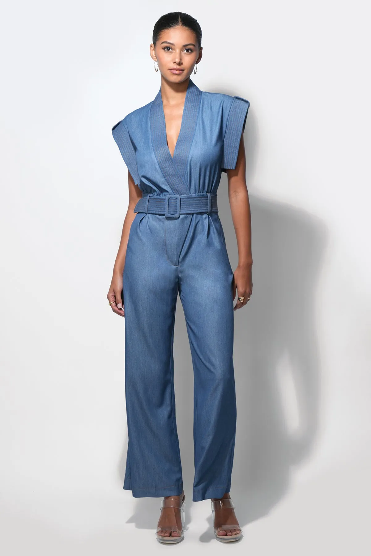 Talia Contrast Stitch Jumpsuit sold by Adelyn Rae
