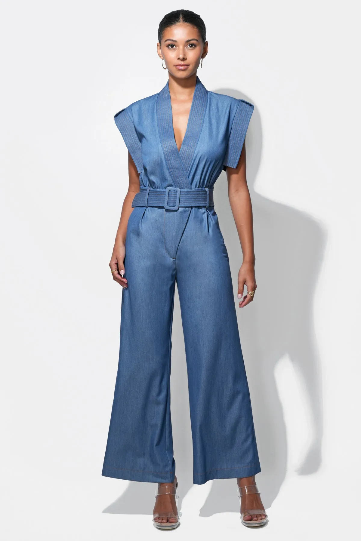 Talia Contrast Stitch Jumpsuit sold by Adelyn Rae product image thumbnail 4