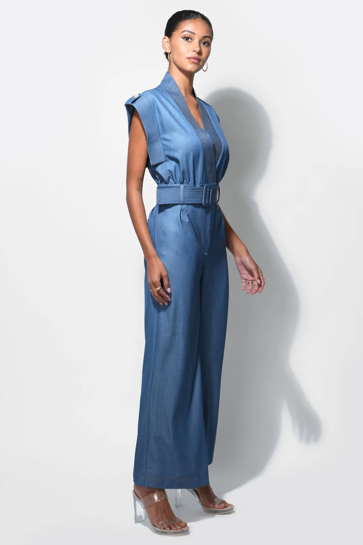 Talia Contrast Stitch Jumpsuit sold by Adelyn Rae product image thumbnail 2