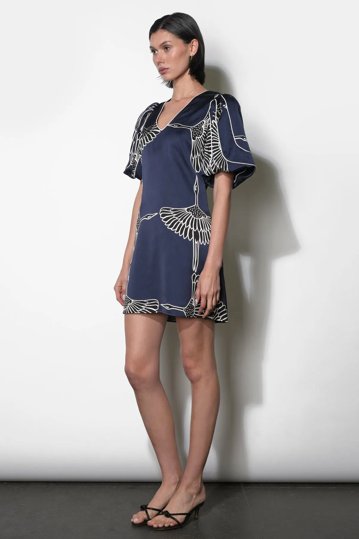 Sylvie V-Neck Bubble Sleeve Mini Dress sold by Adelyn Rae product image thumbnail 2