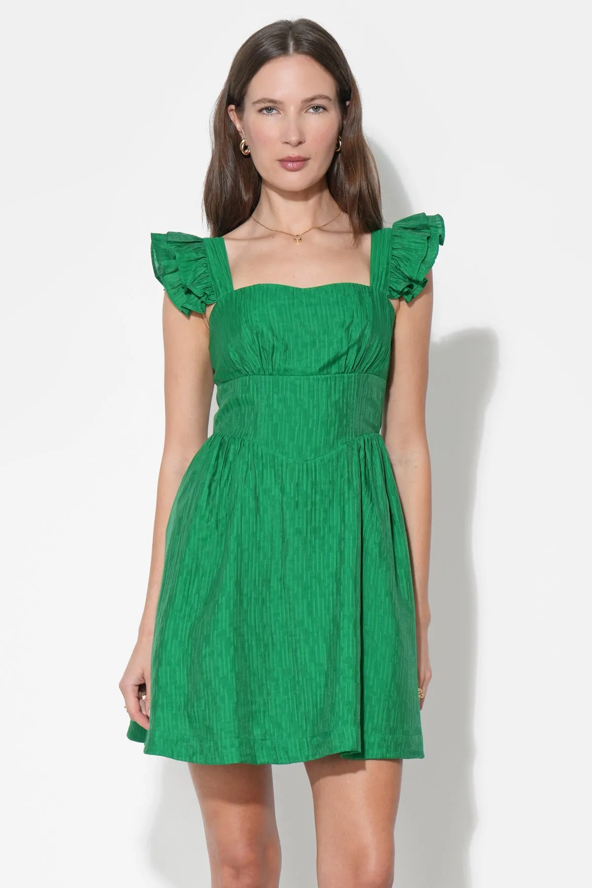 Charlene Flutter Sleeve Mini Dress sold by Adelyn Rae