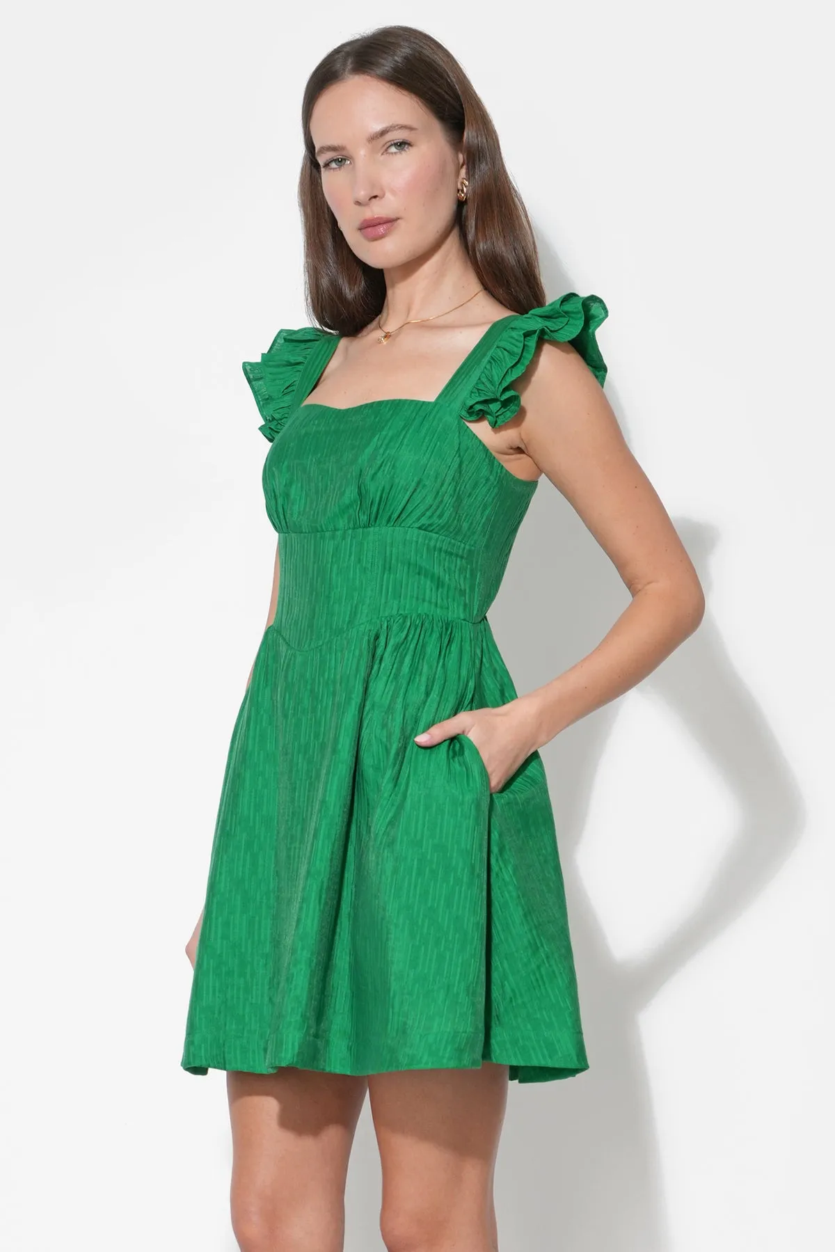 Charlene Flutter Sleeve Mini Dress sold by Adelyn Rae product image thumbnail 3