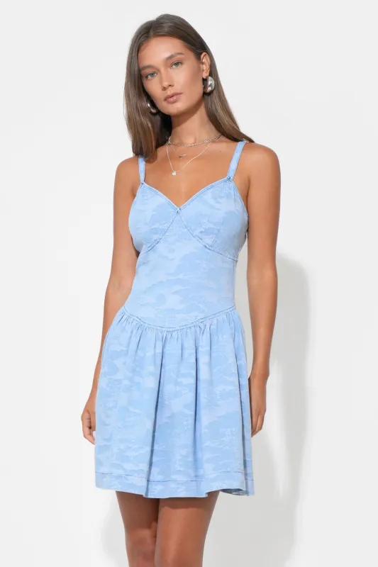 Myla Jacquard Denim Mini Dress made by Adelyn Rae