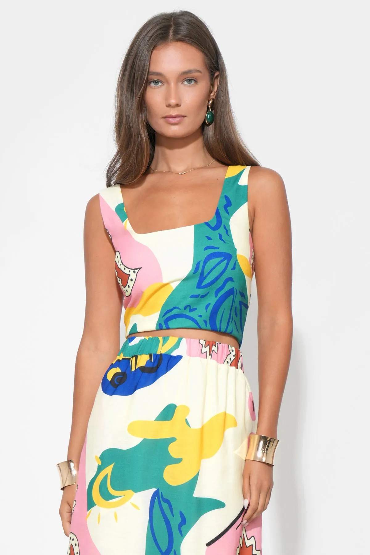 Kylie Square Neck Smocked Back Printed Top sold by Adelyn Rae product image thumbnail 4