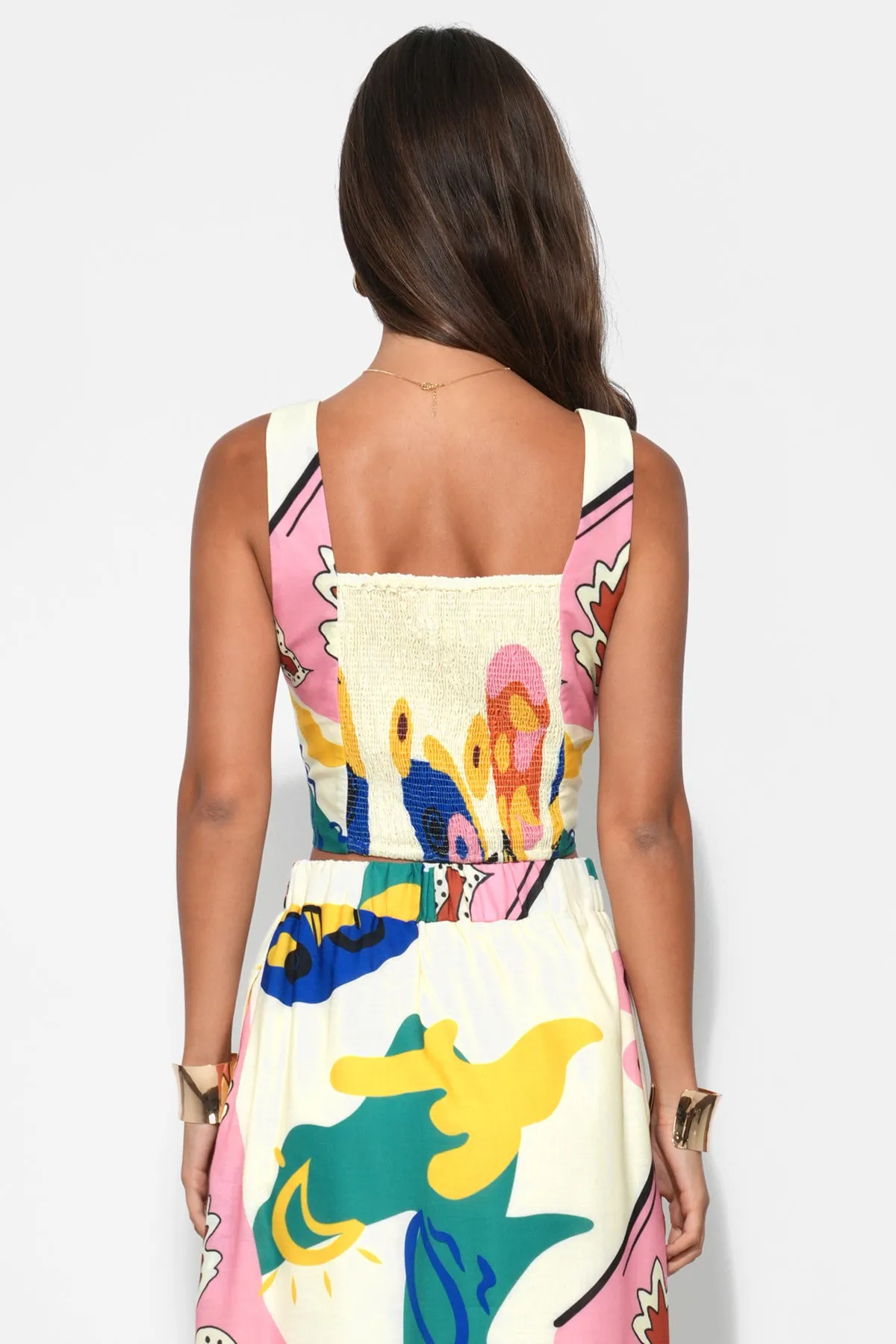 Kylie Square Neck Smocked Back Printed Top sold by Adelyn Rae product image thumbnail 2