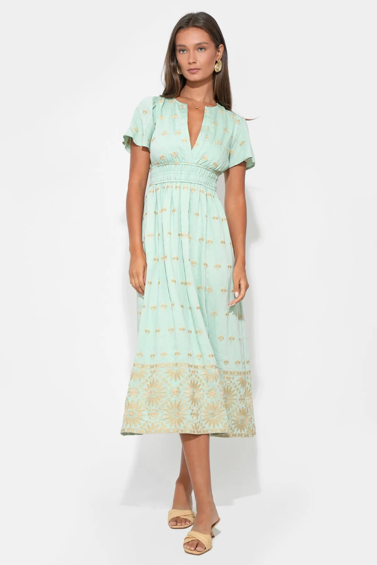 Odessa Embroidery Midi Dress sold by Adelyn Rae