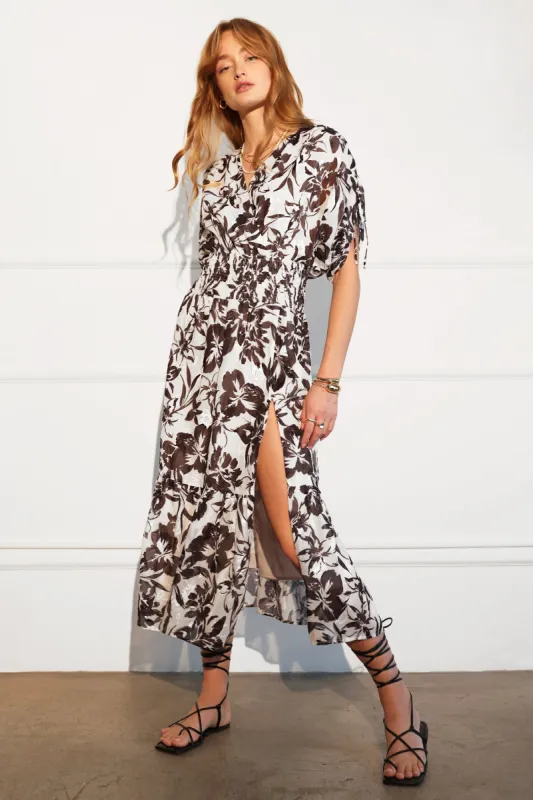 Carina Smocked Waist Maxi Kimono Dress sold by Adelyn Rae