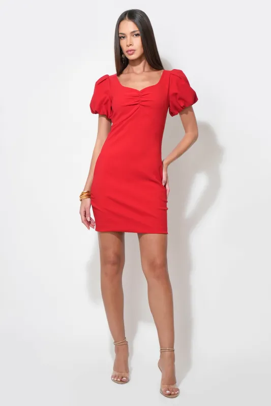 Hadley Bubble Sleeve Mini Dress made by Adelyn Rae