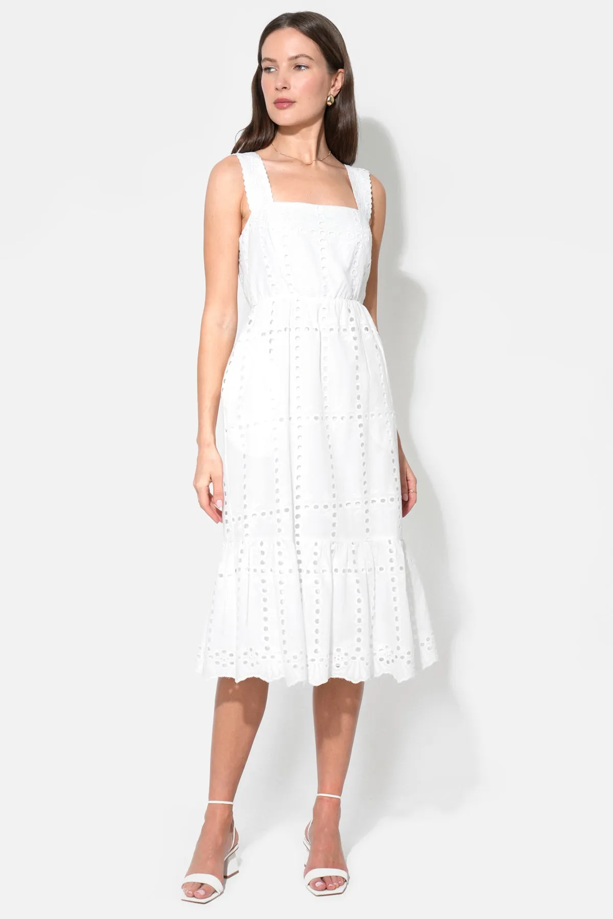 Savannah Lace Straps Eyelet Midi Dress sold by Adelyn Rae product image thumbnail 4