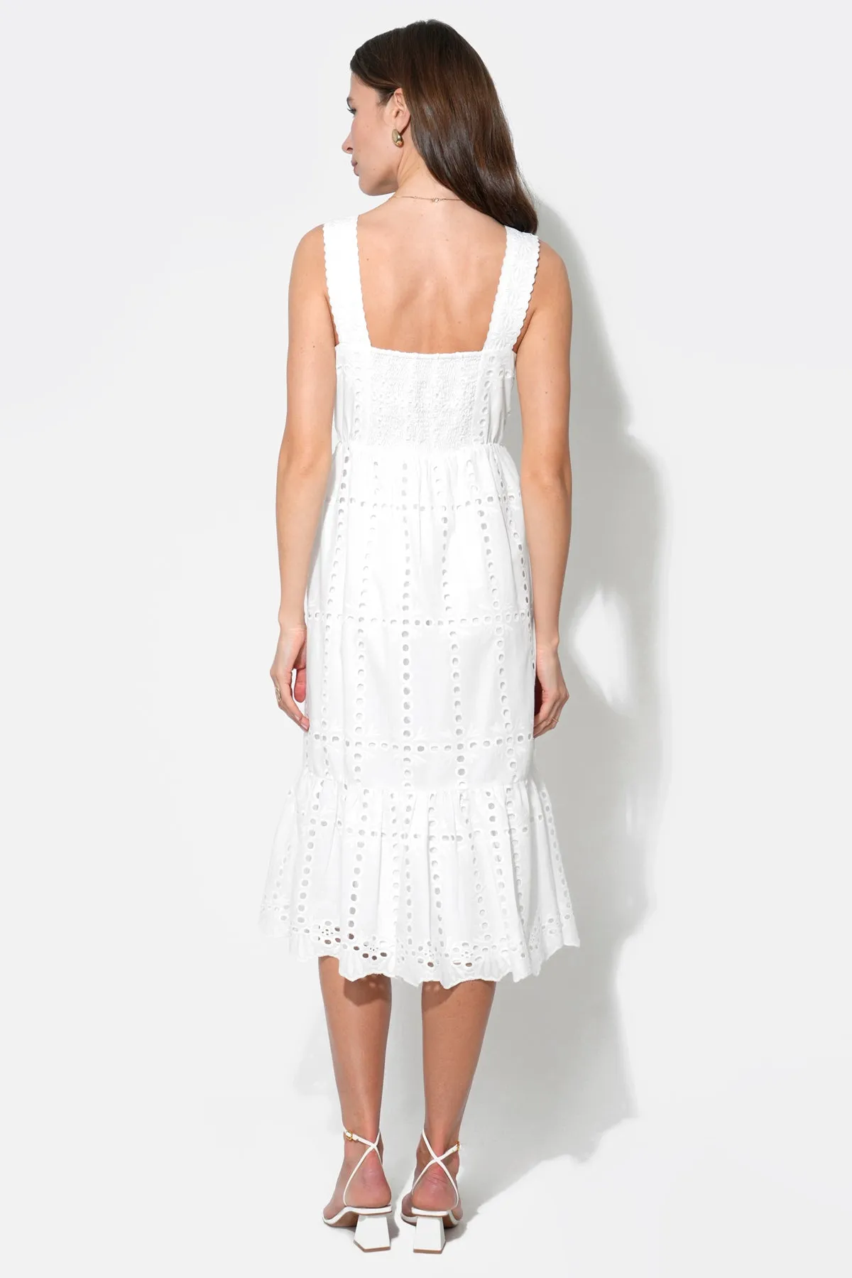 Savannah Lace Straps Eyelet Midi Dress sold by Adelyn Rae product image thumbnail 2