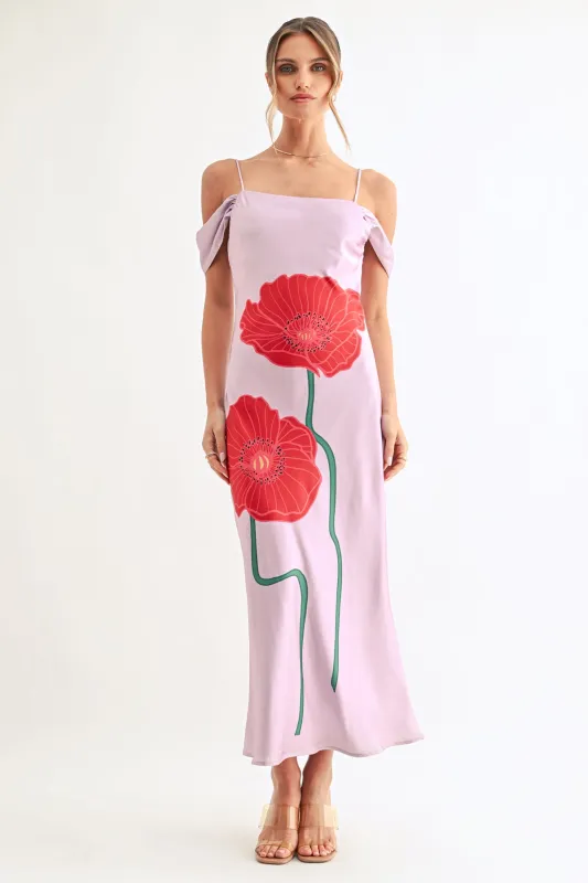 Audrey Off The Shoulder Cowl Neck Flower Dress made by Adelyn Rae