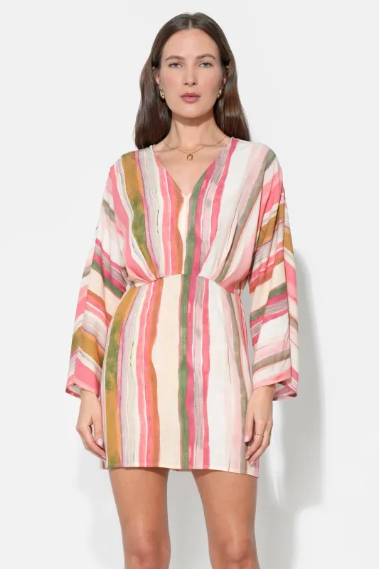 Julianna Dolman Sleeves Stripes Mini Dress made by Adelyn Rae