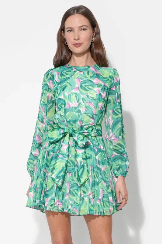 Rylee Pleated Long Sleeve Mini Dress made by Adelyn Rae