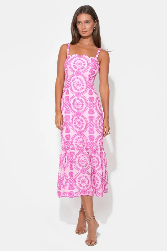 Raelynn Lace Up Tie Back Embroidery Dress made by Adelyn Rae