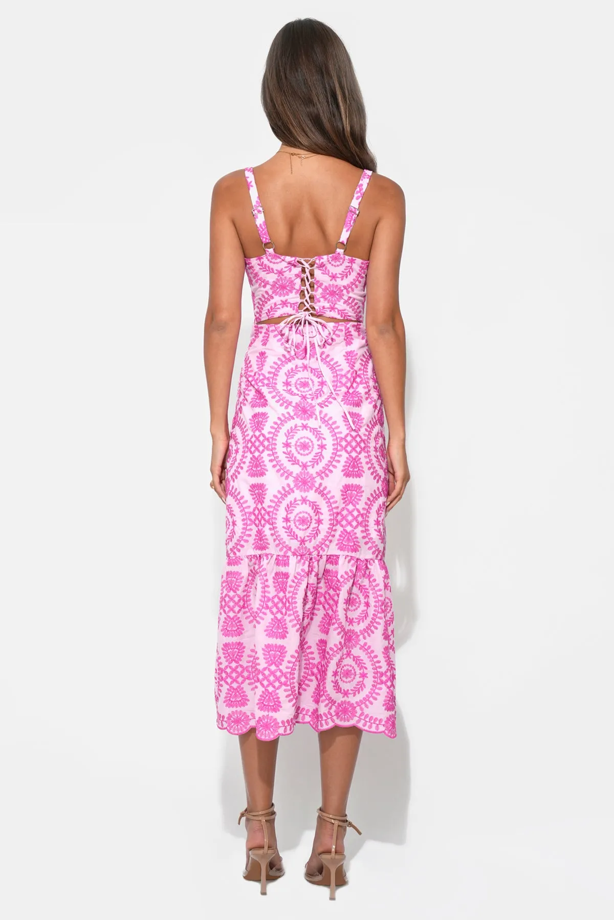 Raelynn Lace Up Tie Back Embroidery Dress sold by Adelyn Rae product image thumbnail 2