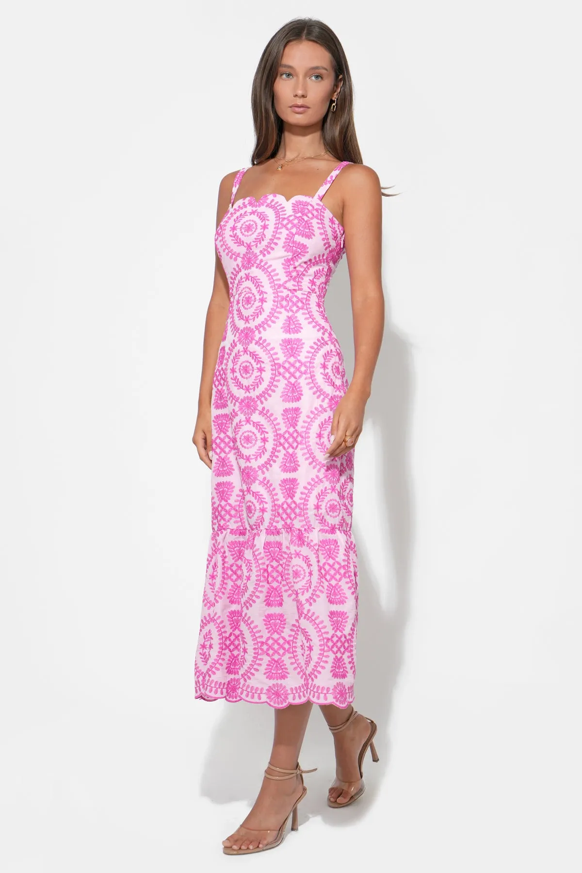 Raelynn Lace Up Tie Back Embroidery Dress sold by Adelyn Rae product image thumbnail 3