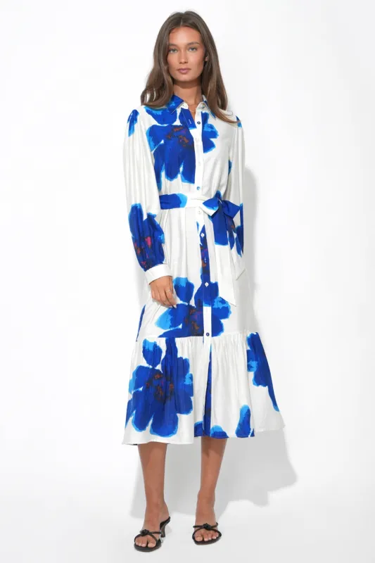 Mila Button Up Printed Floral Midi Dress made by Adelyn Rae
