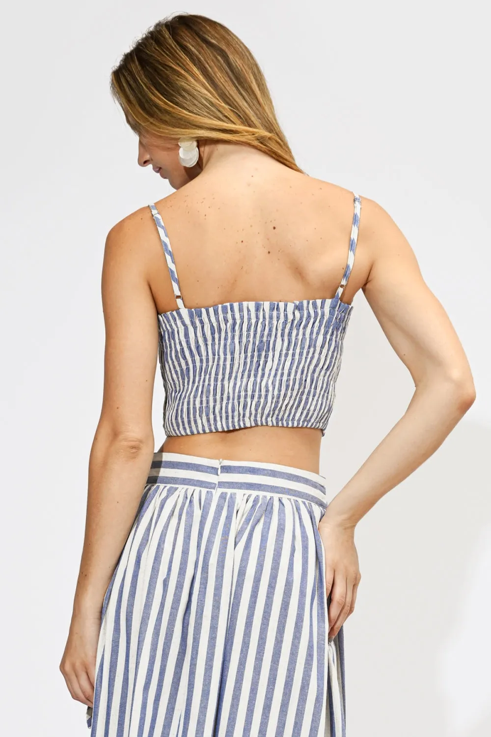 Emma Striped 3D Floral Detail Crop Top sold by Adelyn Rae product image thumbnail 5
