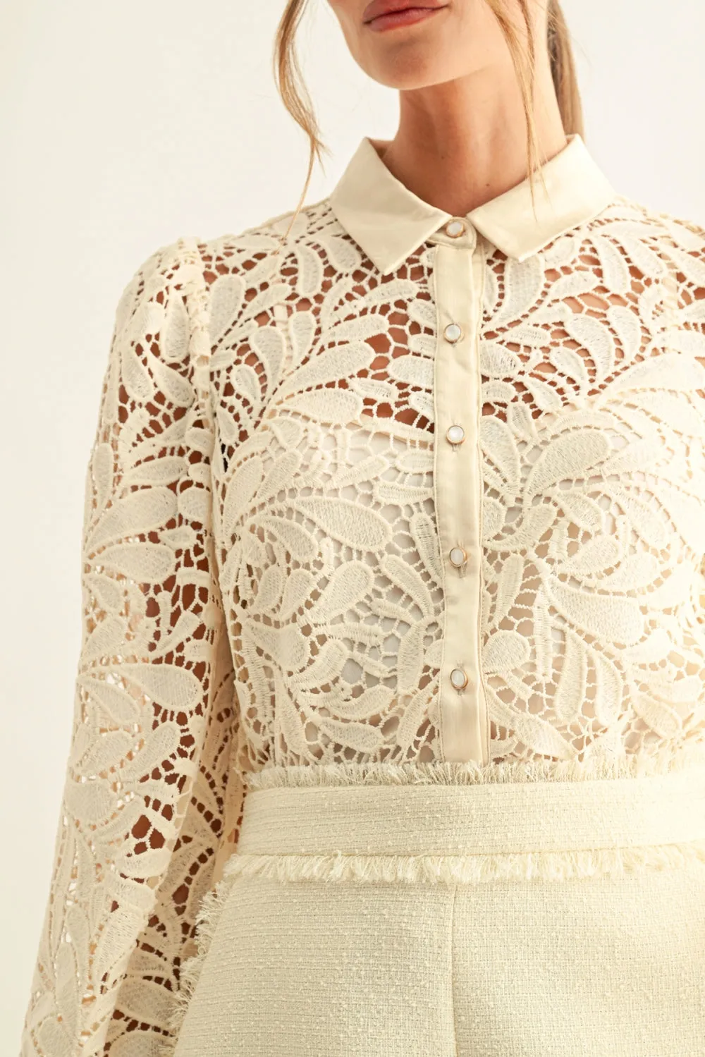 Diora Contrast Detail Lace Shirt sold by Adelyn Rae product image thumbnail 2