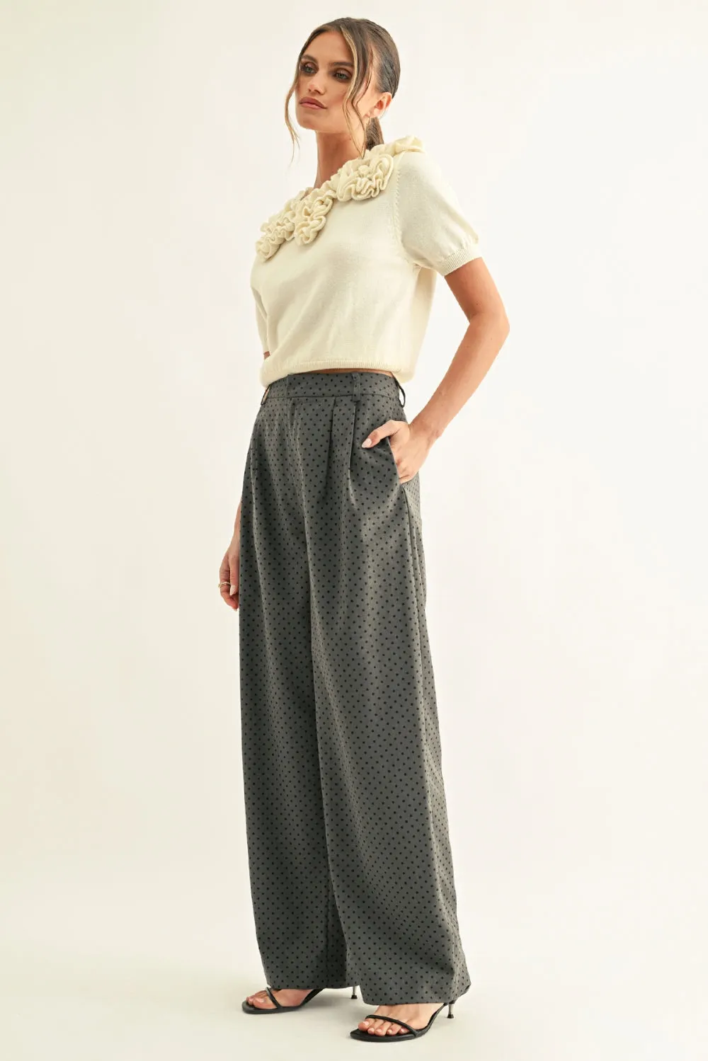 Crista Polka Dot Pleated Pants sold by Adelyn Rae product image thumbnail 4