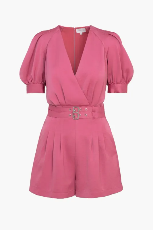 Mae Pleated Sleeve Belted Romper - FINAL SALE sold by Adelyn Rae