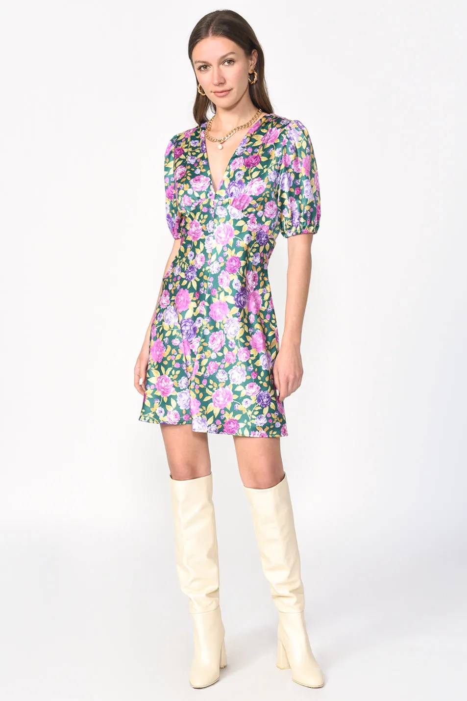 Ellie Puff Sleeve Floral Mini Dress - FINAL SALE sold by Adelyn Rae