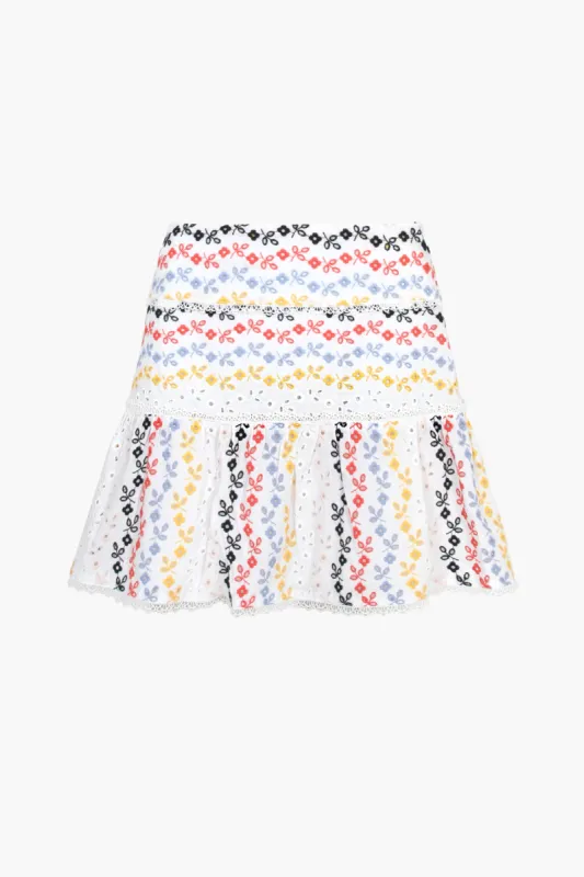 Ariel Lace Embroidered Mini Skirt - FINAL SALE sold by Adelyn Rae