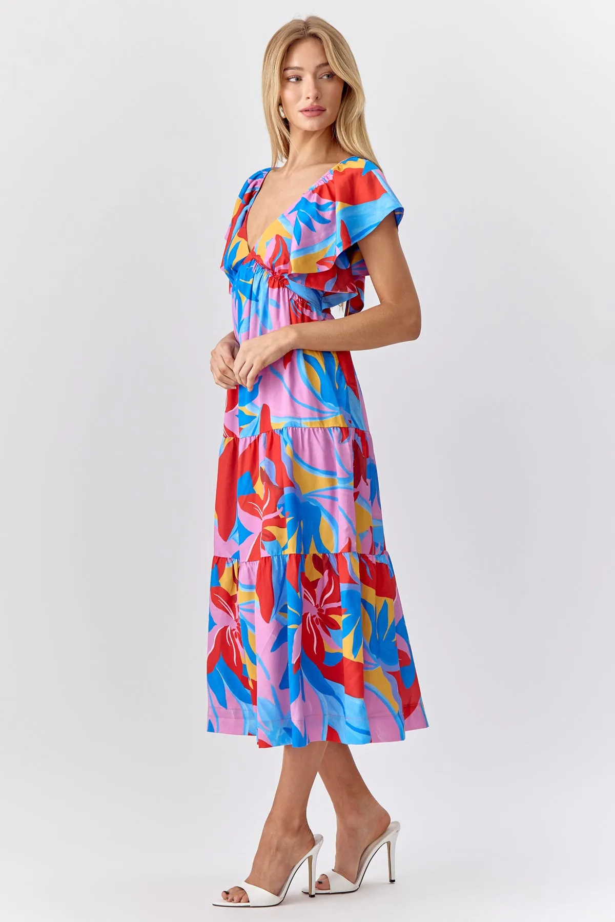 Caroline Flutter Sleeve Midi Dress sold by Adelyn Rae product image thumbnail 3