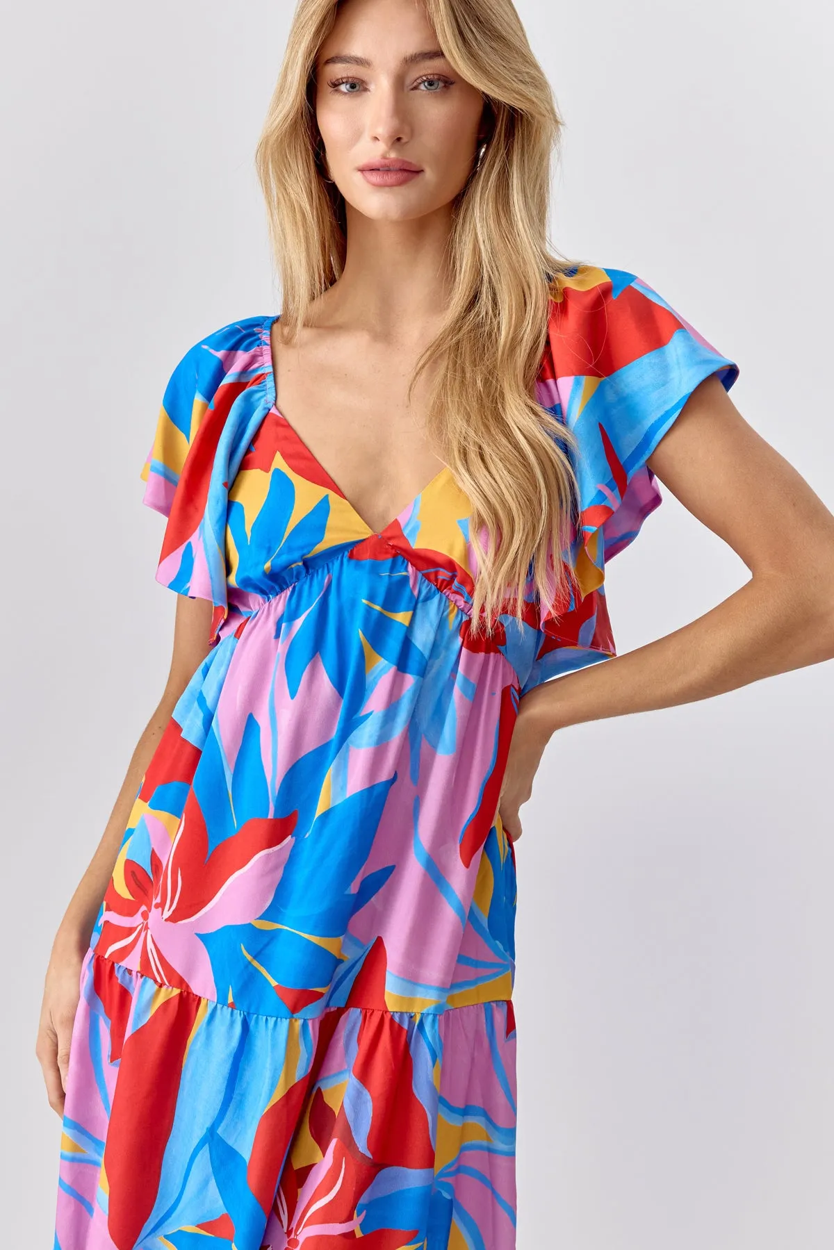Caroline Flutter Sleeve Midi Dress sold by Adelyn Rae product image thumbnail 2