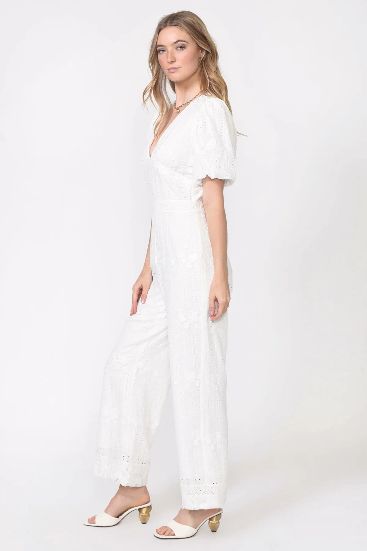 Regina Embroidered Eyelet Jumpsuit sold by Adelyn Rae product image thumbnail 3